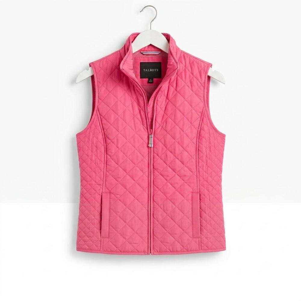 Talbots Girls Pink Quilted Vest